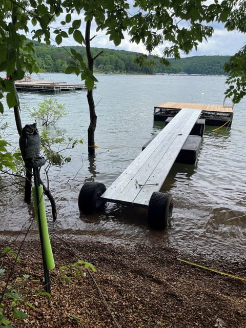 Dock with access ramp June 2025. Sequoyah Marina in the distance.