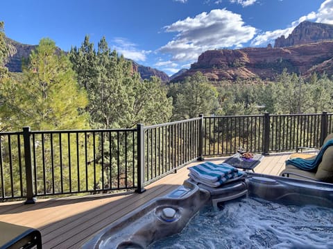 VIEWS from the Hot Tub are amazing and very private!