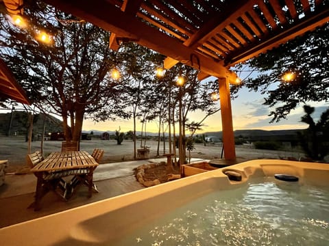 Our fave mood is a sunset view of the Star Barn while soaking in the hot tub.