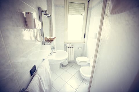 Shower, free toiletries, hair dryer, bidet