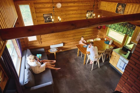 Flat-screen TV, fireplace