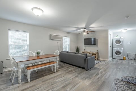 Living room and dining room