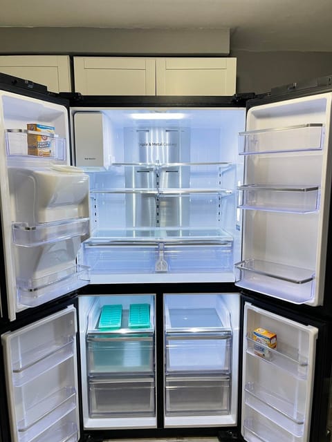 Full size kitchen. Recently remodeled. Stocked with standard kitchen supplies.