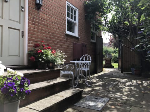 The lovely private terraced garden