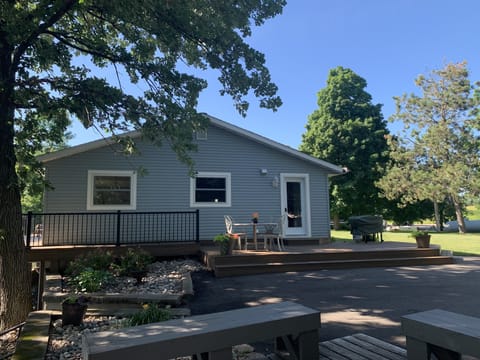 Entrance to the house & wrap around deck from fire pit.