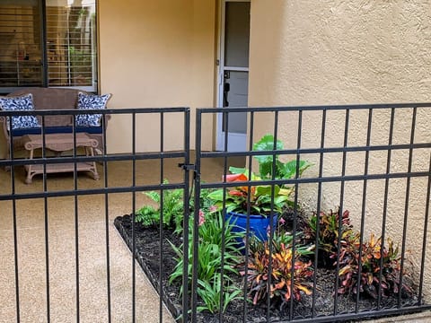Private courtyard area by front door