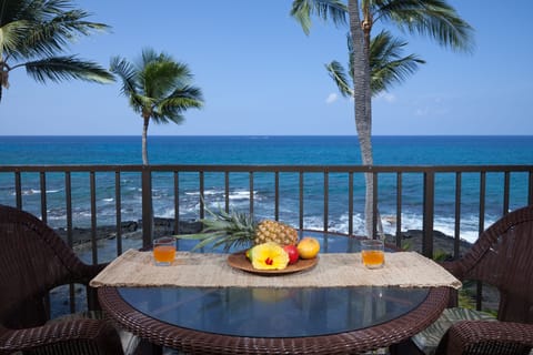 Absolute oceanfront lanai - year round sunset viewing. Relax on the oversized lanai with unmatched, sweeping Pacific views. Watch whales, surfers, and giant sea turtles right from your balcony.