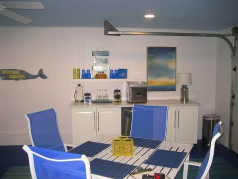 Garage has been transformed into a cute hang out space