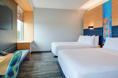 aloft, Room, 2 Queen Beds | Pillowtop beds, in-room safe, desk, laptop workspace