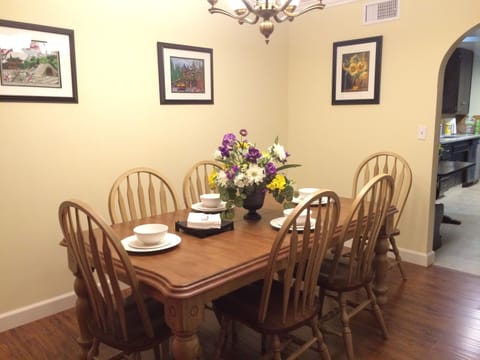 Dining room, fine wooden table