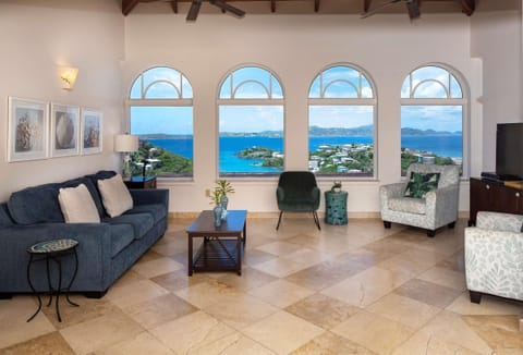Spacious living room with stunning ocean views and natural light