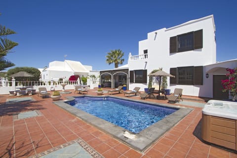 Heated outdoor swimming pool