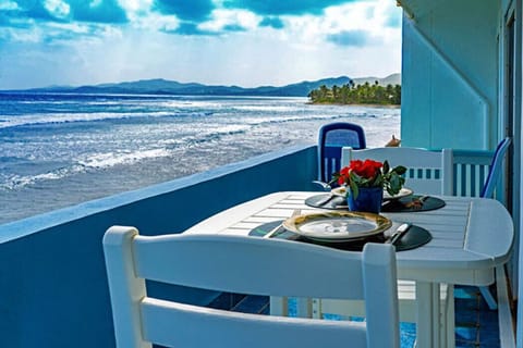 Imagine sitting on this totally private balcony with your morning coffee!