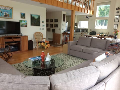 Large living room on main floor--with TV and stereo. Extraordinary views outside