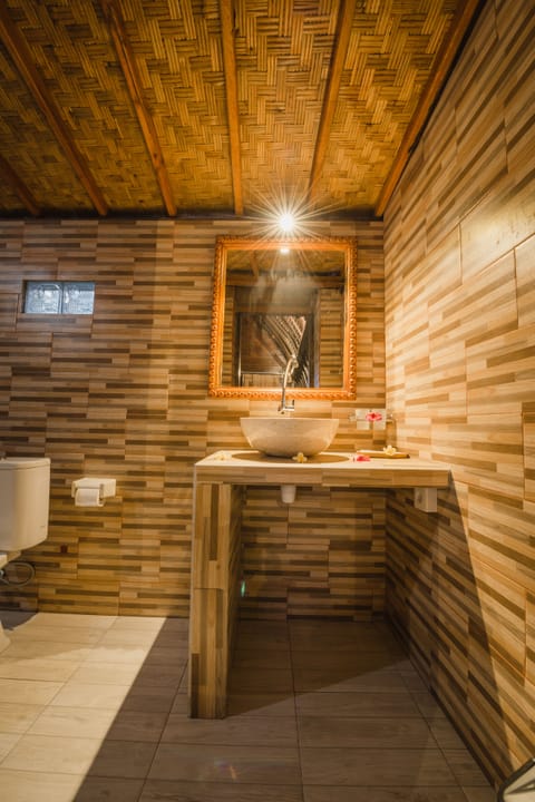 Shower, free toiletries, towels