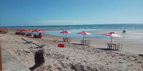On the beach, white sand