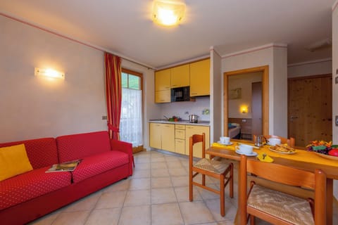 Living room and open plan kitchen