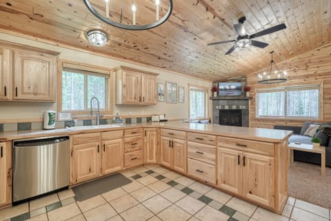 Kitchen with large island.
