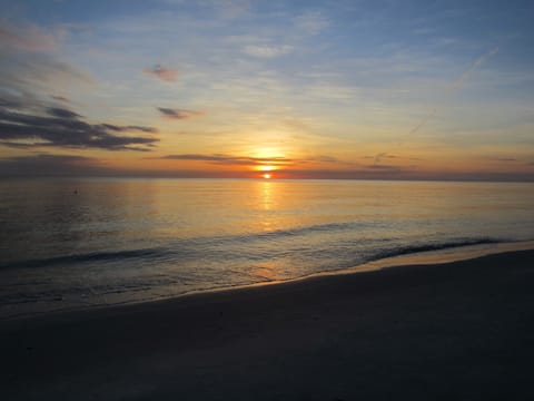 How the beach looks at nightfall. 