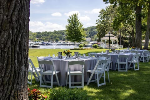 Outdoor banquet area