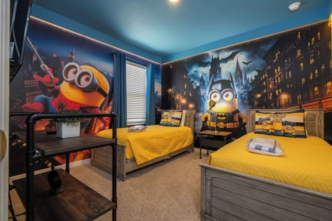 Bedroom 5 -2 twin bed, cable TV43'' and beautiful details about Minions.