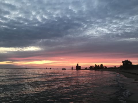 Macatawa beach sunset, just a 1-2 minute walk  from the cottage.