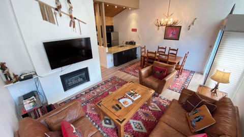 Living area with gas fireplace