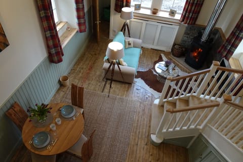 The School Room sitting room taken from the bedroom balcony.