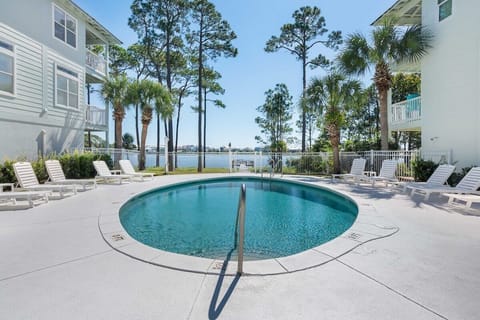 Enjoy the neighborhood pool with Dune Lake views