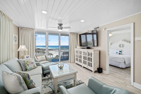 Living room area with ocean view