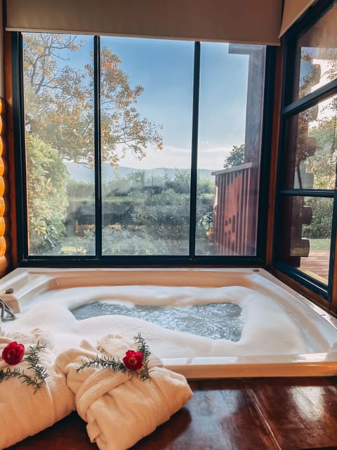 Luxury Suite, Jetted Tub, Valley View | Living area | 32-inch LCD TV with cable channels, TV