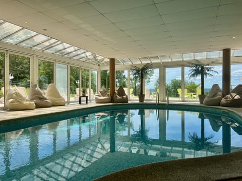 Indoor pool, open 8:30 AM to 10:00 PM, sun loungers