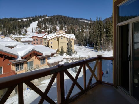 View of Sundance ski terrain from balcony.