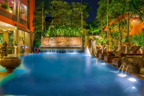 Indoor pool, outdoor pool, open open 24 hours, pool umbrellas