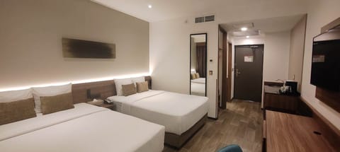 Superior Double Room, 2 Double Beds, Non Smoking | In-room safe, desk, laptop workspace, blackout drapes