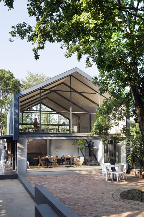 Outdoor banquet area