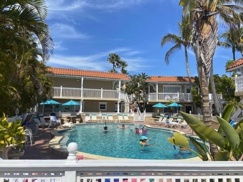 Welcome to the Tortuga Inn Beach Resort! This is the larger of 2 heated swimming pools.