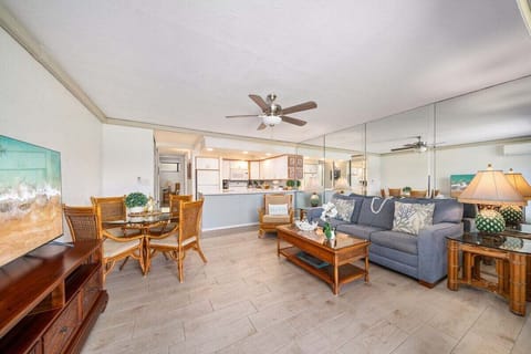 Enjoy an open layout styled with coastal accents.