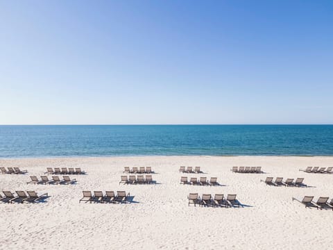 Private beach, sun loungers, beach umbrellas, beach towels