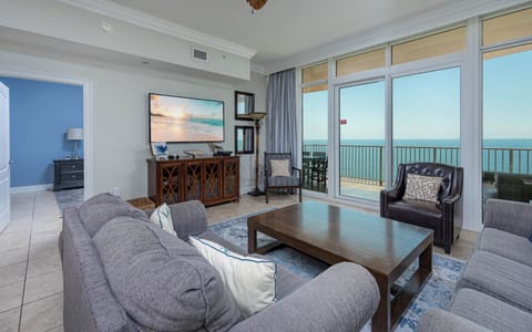 Unwind in the plush seating while enjoying the coastal views with a good movie and gentle sounds from the balcony