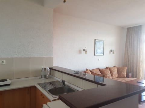 Apartment, 1 Bedroom, Balcony, Sea View | Private kitchen | Fridge