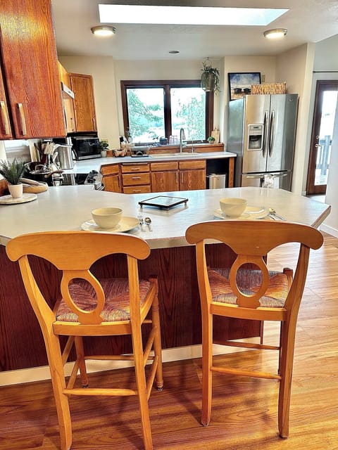 Kitchen with bar stools