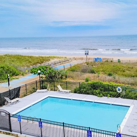 Outdoor pool with view of the Beach