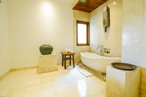 Villa, 1 Bedroom, Private Pool | Bathroom | Separate tub and shower, spring water tub, rainfall showerhead