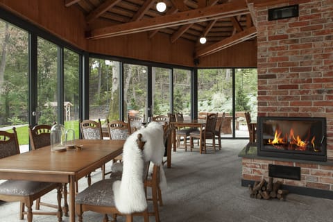 Outdoor banquet area