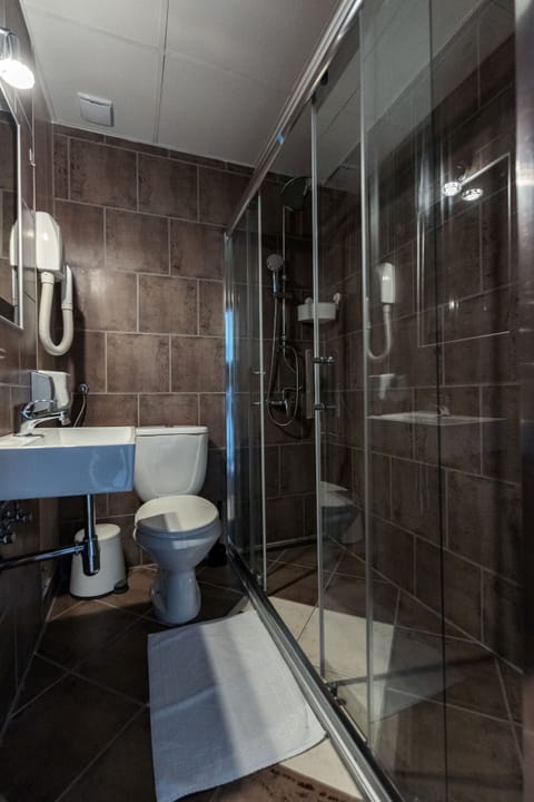 Deluxe Apartment | Bathroom | Hair dryer, towels, soap, toilet paper