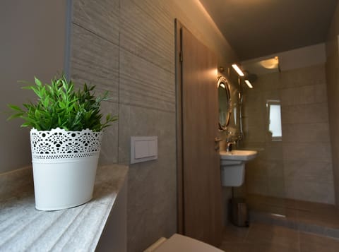 Deluxe Double Room, Terrace (Gray) | Bathroom | Free toiletries, hair dryer, towels, soap