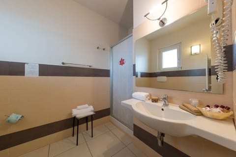 Superior Double Room | Bathroom | Shower, free toiletries, hair dryer, slippers