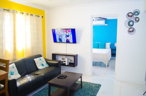 City Apartment, 2 Bedrooms, Non Smoking, Kitchen | Living area | 50-inch flat-screen TV with cable channels, TV, DVD player