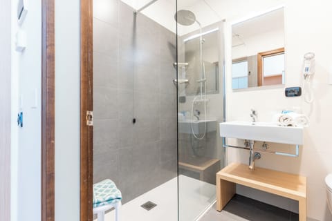 Shower, free toiletries, hair dryer, bidet